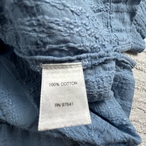 J.Jill Pure Jill Womens Boat Neck Textured Oversized Top 3/4 Sleeve Size XL Blue - Picture 4 of 8